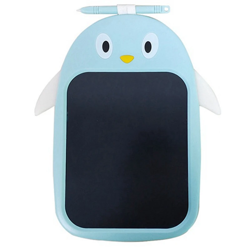 Mini Color LCD Writing Board Children's Penguin Digital Drawing Tablet One-Button Lock Screen Blue |