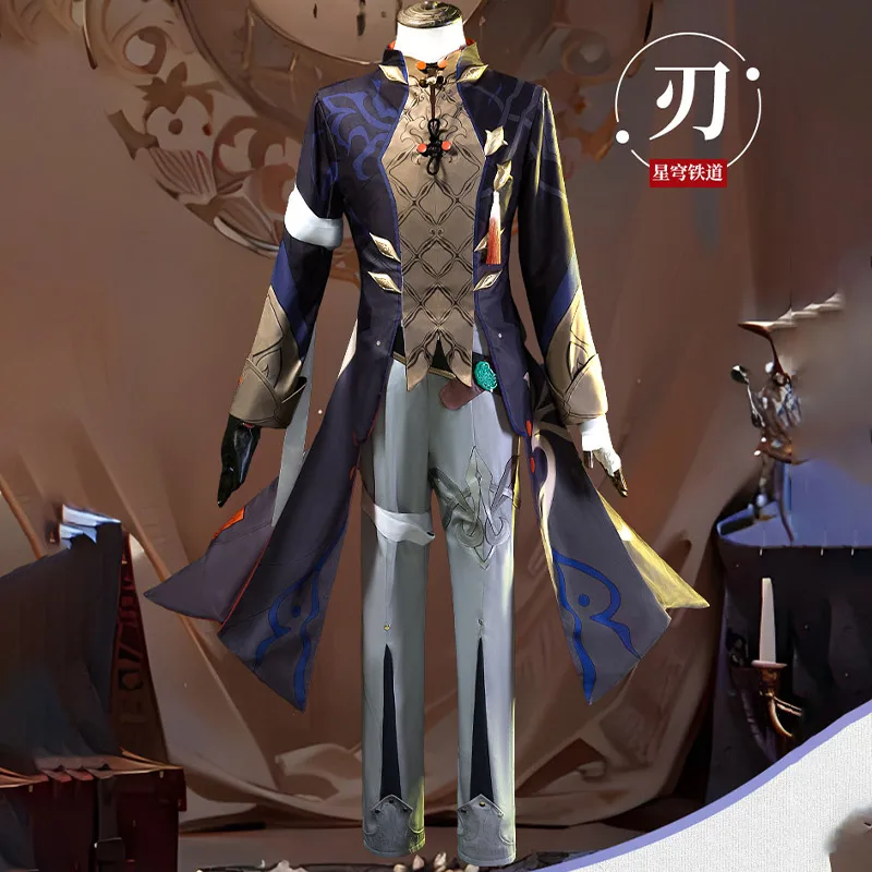

Blade Cosplay Honkai Star Rail Costume Wig Game Uniform Earrings Stellaron Hunters Astral Halloween Party Women Men