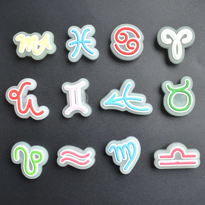 

Luminous PVC Shoe Ornaments Accessories Constellation Shoes Decorative Buckles Clogs Sandals Accessories Christmas Gift Buckles