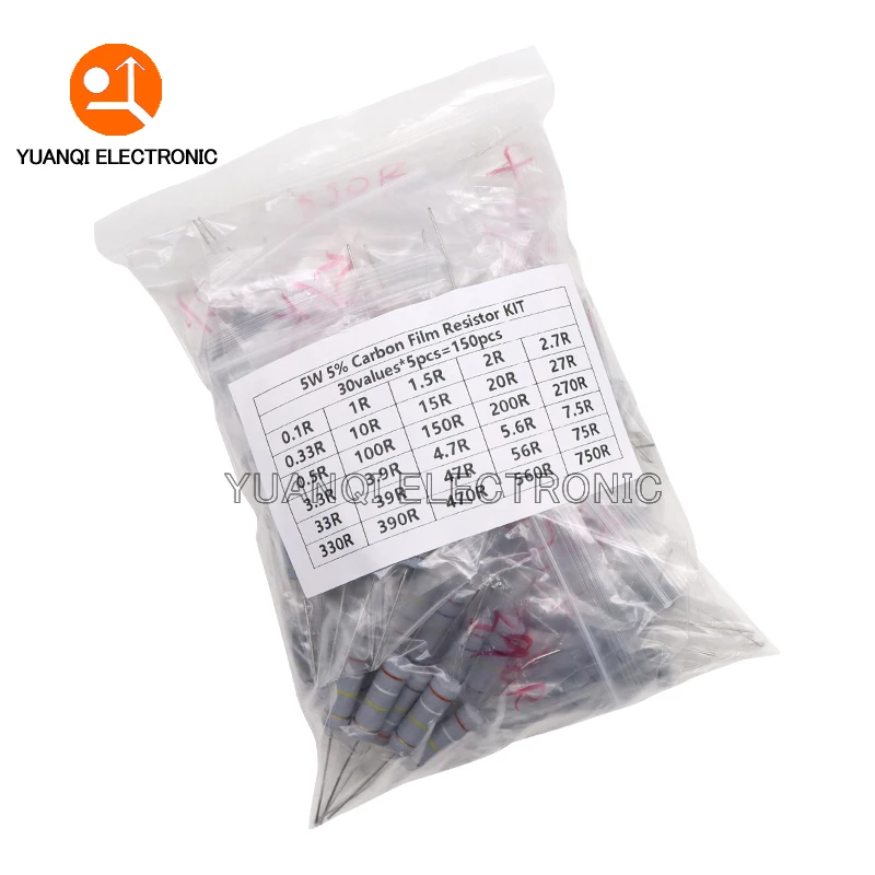 10 Stück 5W Kohlenstofffilmwiderstand 180Ω 5% - Durchsteckmontage