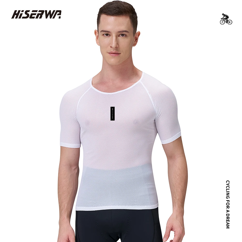 Men Cycling Base Layer Summer Breathable Quick Dry Cycling Undershirt MTB Road Bike Underwear Mesh Bicycle Cycle Jersey HISERWA