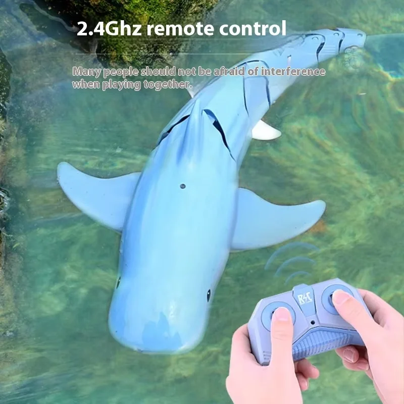 Children's Electric Toys 2.4g Remote Control Simulation Shark Whale Toy Remote Control Boat Waterproof Racing Toys Children'SToy