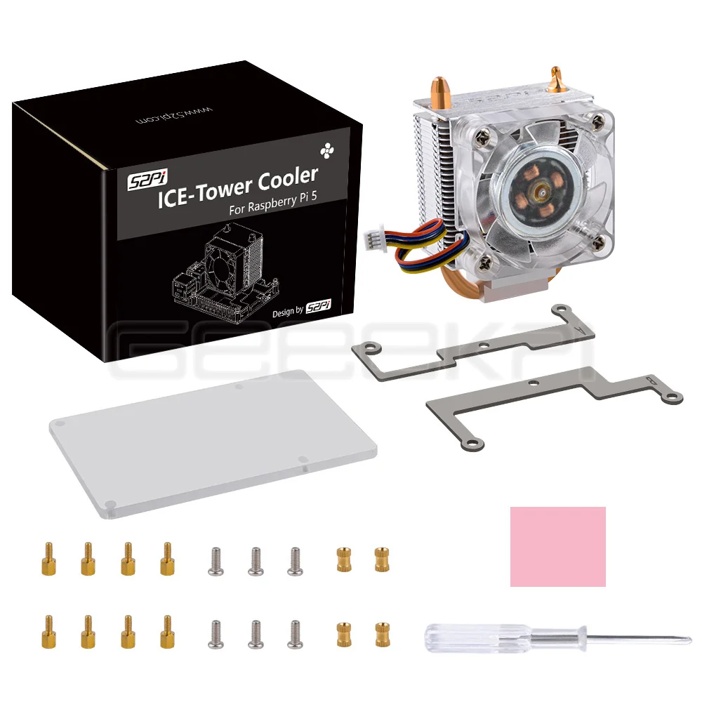 Geeekpi-raspberry pi Cooler Ice-tower Cpu Cooler Luz Led Rgb Ventilador - Imagem 4