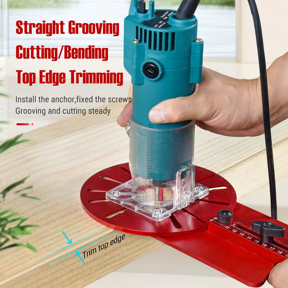 1pc Trimmer's Edge Guide, Positioning Tool, Hole Opener, Wood Milling, Circular Milling Channel, Woodworking Tools