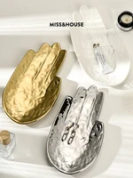 Light Luxury Hamsa Hand Tray Ceramic Jewelry Storage Tray Entrance Key Tray Home Decoration 1
