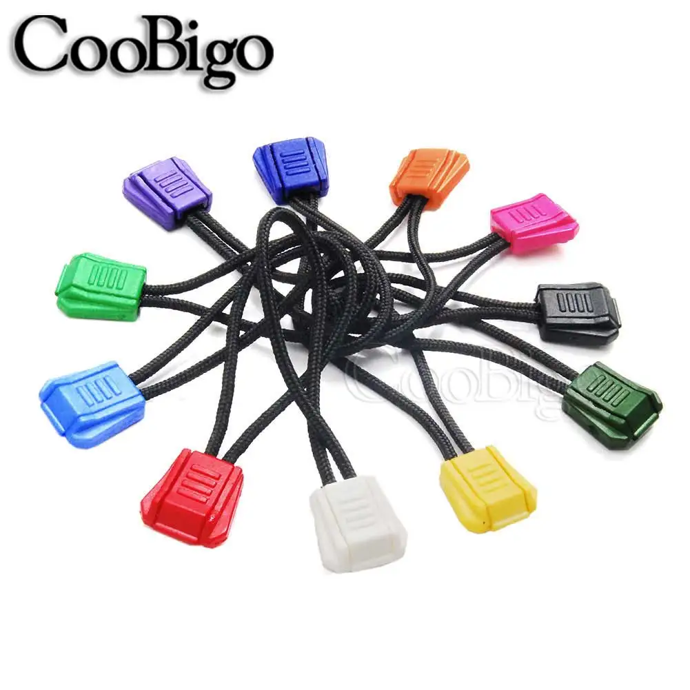5pcs Zipper Pull Zip Puller Outdoor Backpack Camping Hiking Paracord Travel Bag DIY Accessories Mixed Colors 2mm