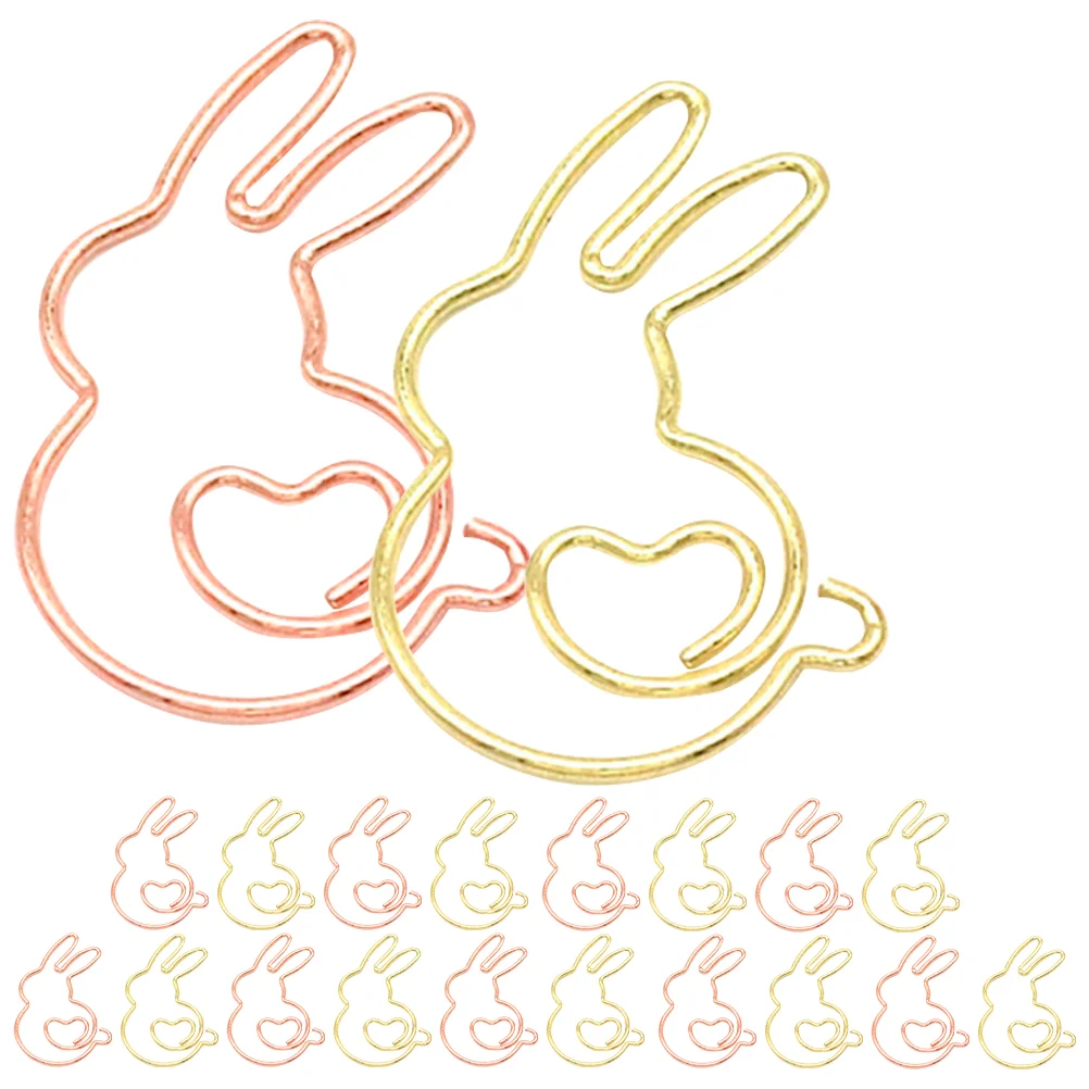 

Cute Paper Clips Rabbit Shaped 20Pcs Metal Paperclipss Bookmark Clips File Document Clips Picture Clips Photo Clips Home