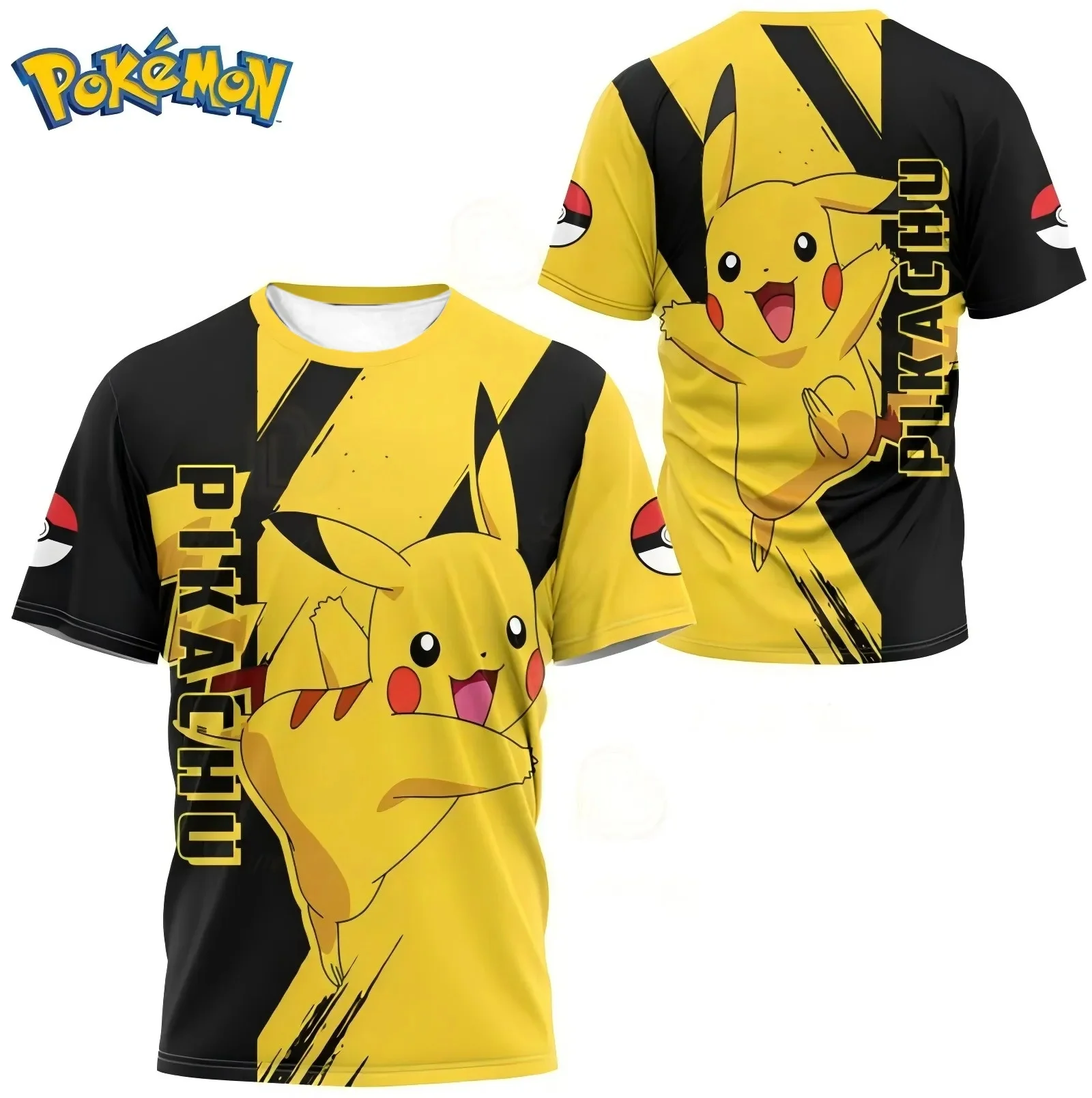 Sommer Neuheit Pokémon Multi-Charakter-Thema T-Shirt Großes Lockeres Paar-Oberteil für Erwachsene und Kinder Street-Trend Sport Schnelltrocknendes Top