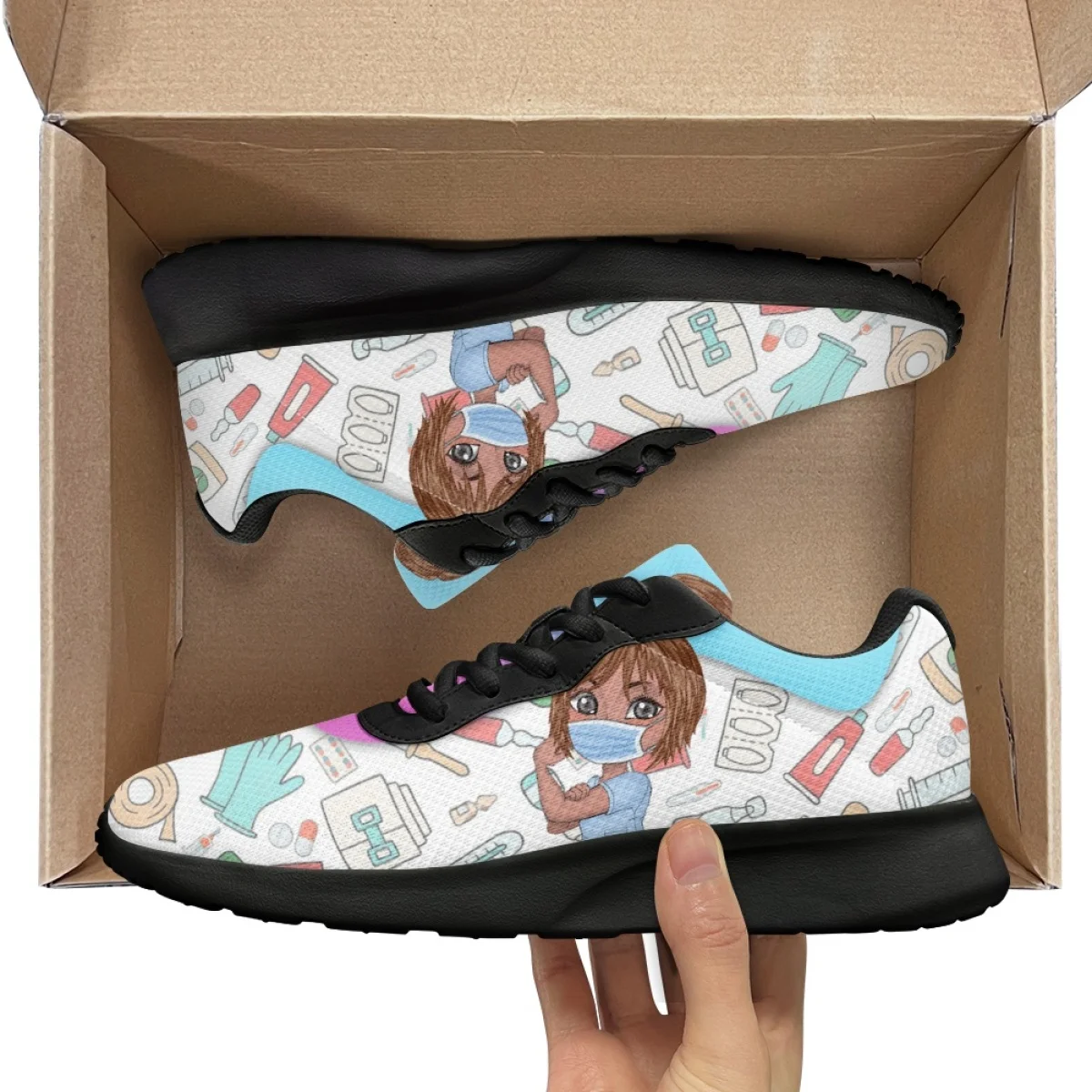 Fashion EMT EMS Paramedics Print Durable Breathable Soft Women Casual Shoes Cozy Shock Absorbing Non-slip Ladies Sneaker Outdoor