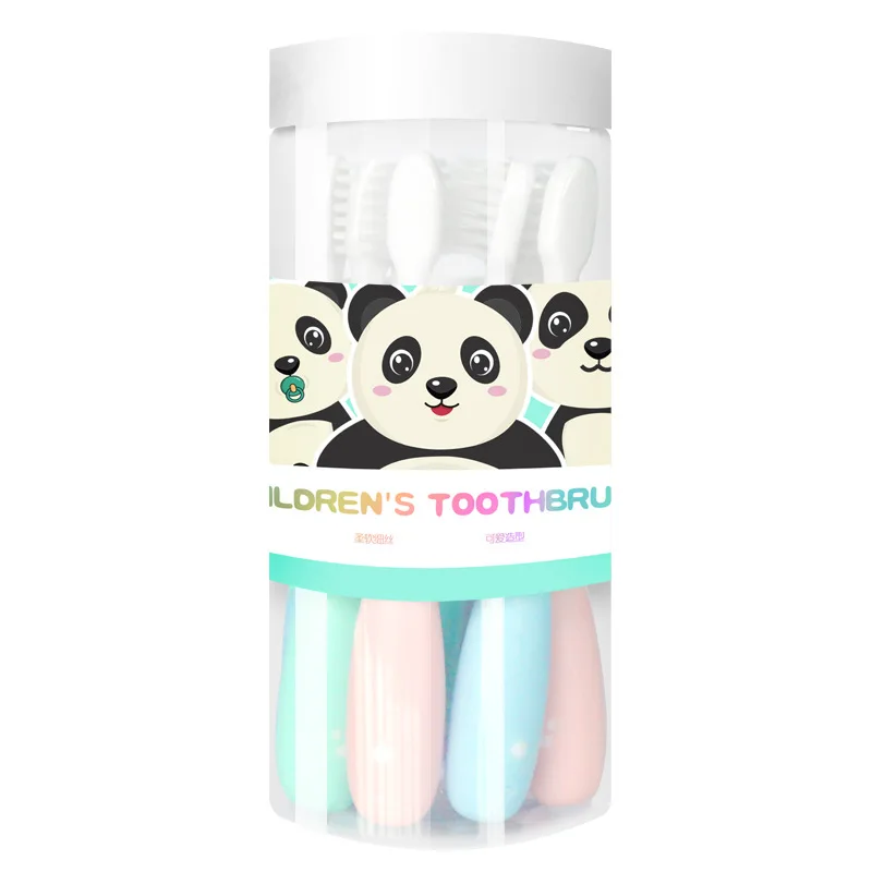 8pcs Cute Cartoon Bear Toothbrush Soft Bristle Silicone Children's Toothbrush Clean Teeth Brushing 0-12 Years Baby