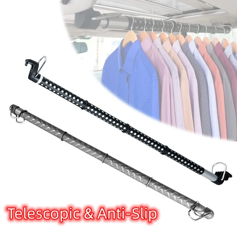 64 Inch Car Hanger On-board Telescopic Clothes Drying Rod for Car Travel Luggage Self Driving Product Clothes Coats Bags Rack