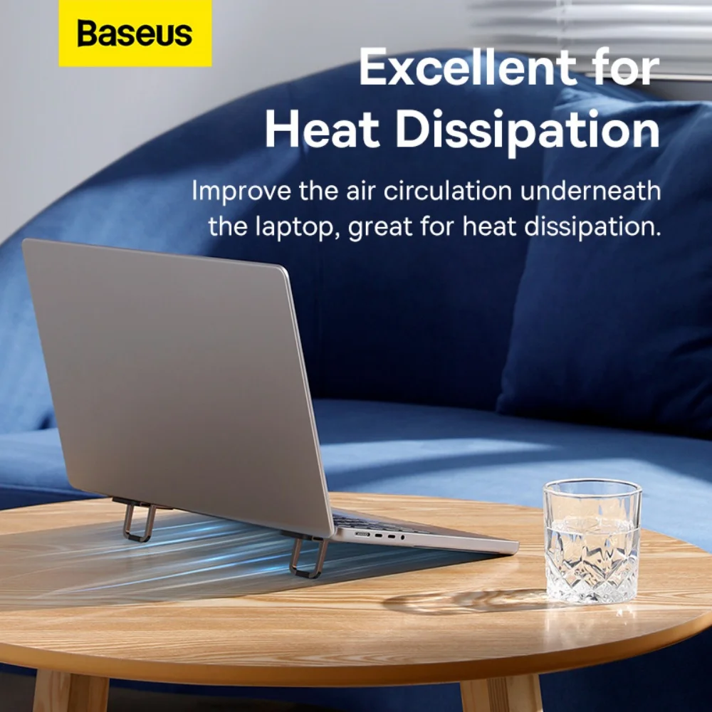 베이스어스 2개 세트 노트북 스탠드 합금 노트북 킥스탠드 접이식 편리한 높이 조절 미니 컴팩트 데스크탑 컴퓨터 홀더