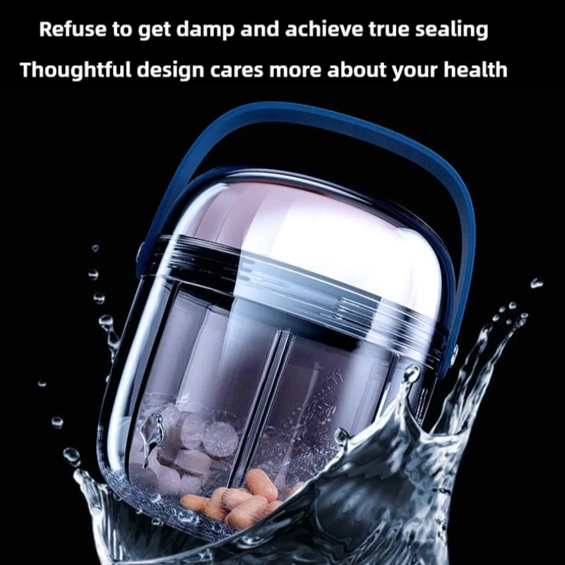 New Medicine Storage Box Pill Organizer Waterproof Pill Box Portable Pill Case for Travel Vitamin Fish Oils Holder Container