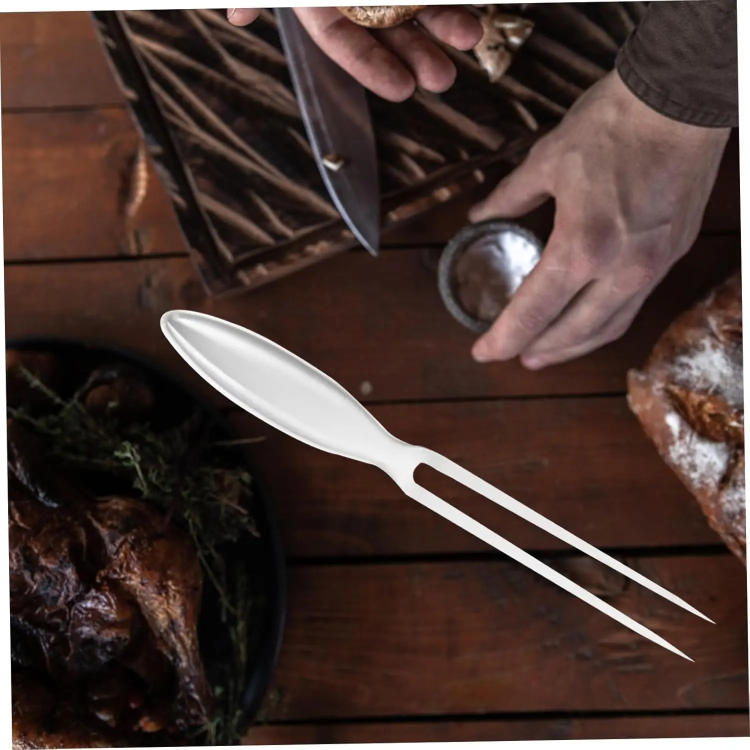 304 Stainless Steel Serving Forks Large Meat Forks for Carving Kitchen Non Handle for Kitchen Roasting Grilling Prep