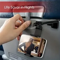Airplane Phone Holder Portable Travel Stand Desk Flight Foldable Adjustable Rotatable Selfie Holding Train Seat Stand Support 3