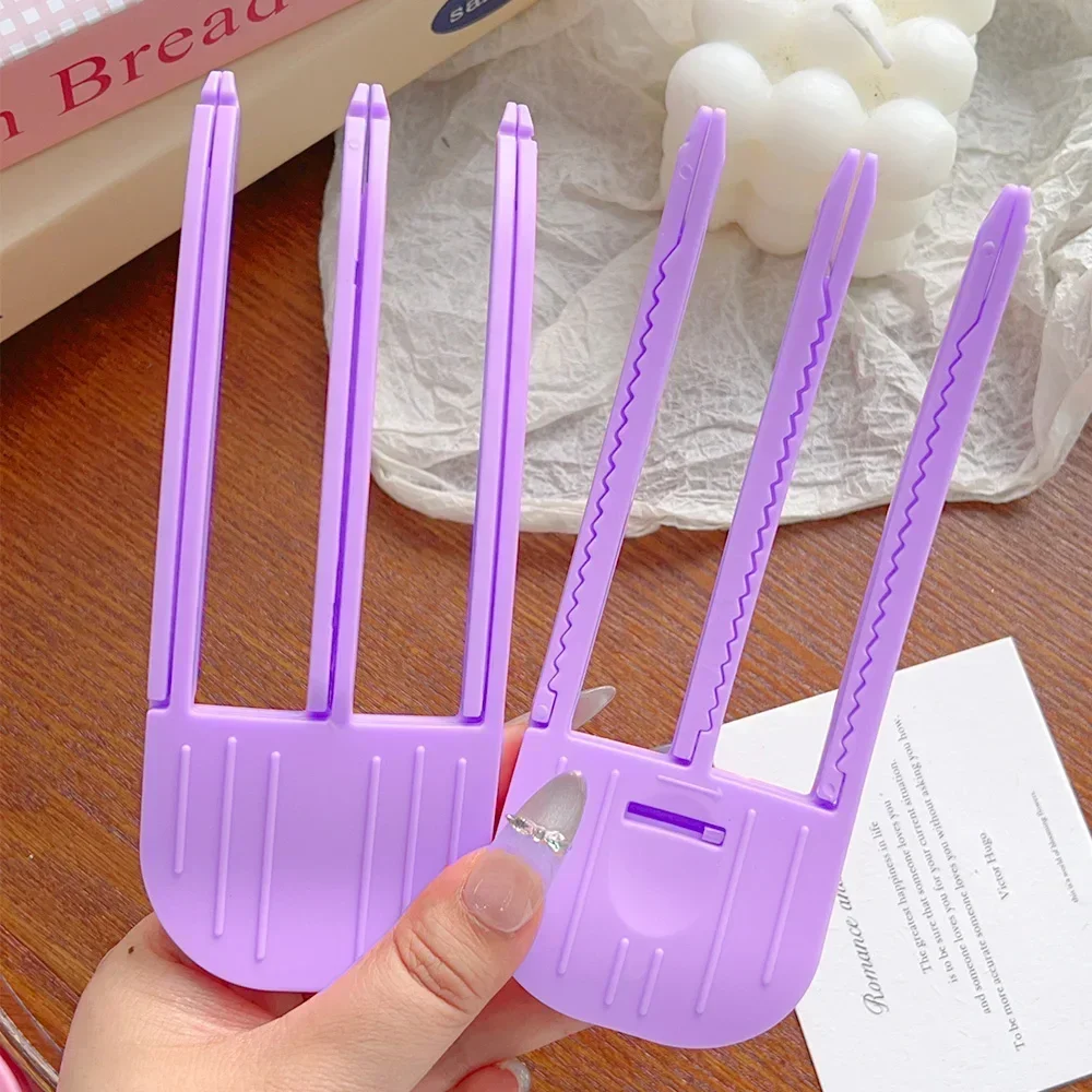 Korean Fluffy Hair Roots Clip Purple Hairs Styling Tool Fork Comb Hairdressing High-top Artifact Wind-shaped Comb Shaping Tools 5