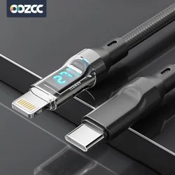 27W Fast Charge Cable with LCD Display - Transparent Shell USB A to Lightning Cord - 100cm - 3.3ft - 39.4in (Type - C to Lightning)