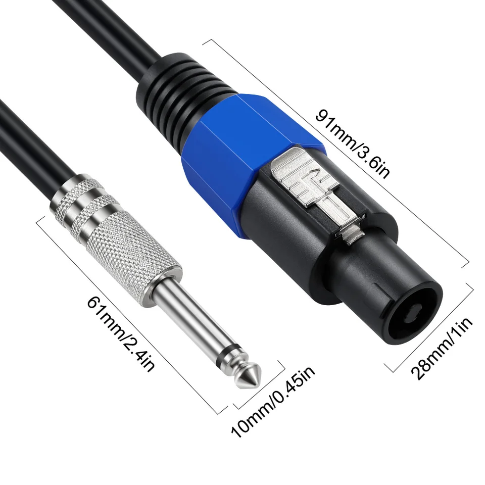 Elecan Cavo per altoparlanti da Speakon a maschio TS da 6