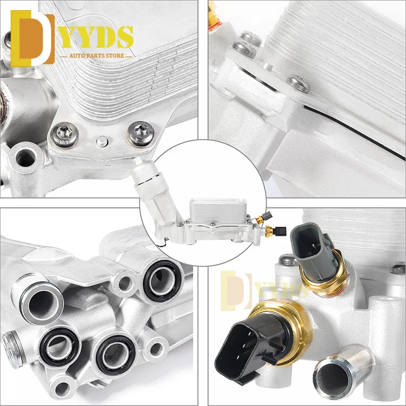 Oil Cooler Kit Aluminum Engine Oil Cooler Filter Housing 68105583AF For Dodge Charger 3.6L V6 Jeep Grand Cherokee Journey Chrysler Ram 926-959