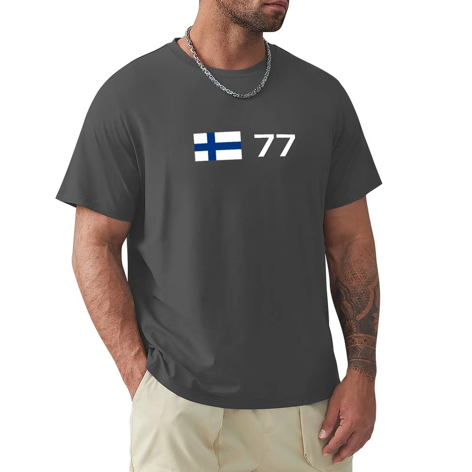 Valtteri Bottas Racing Number Logo T-Shirt Ragazzi Animal Print Plain Shirts Graphic Tees T-Shirt For Men Cotton
