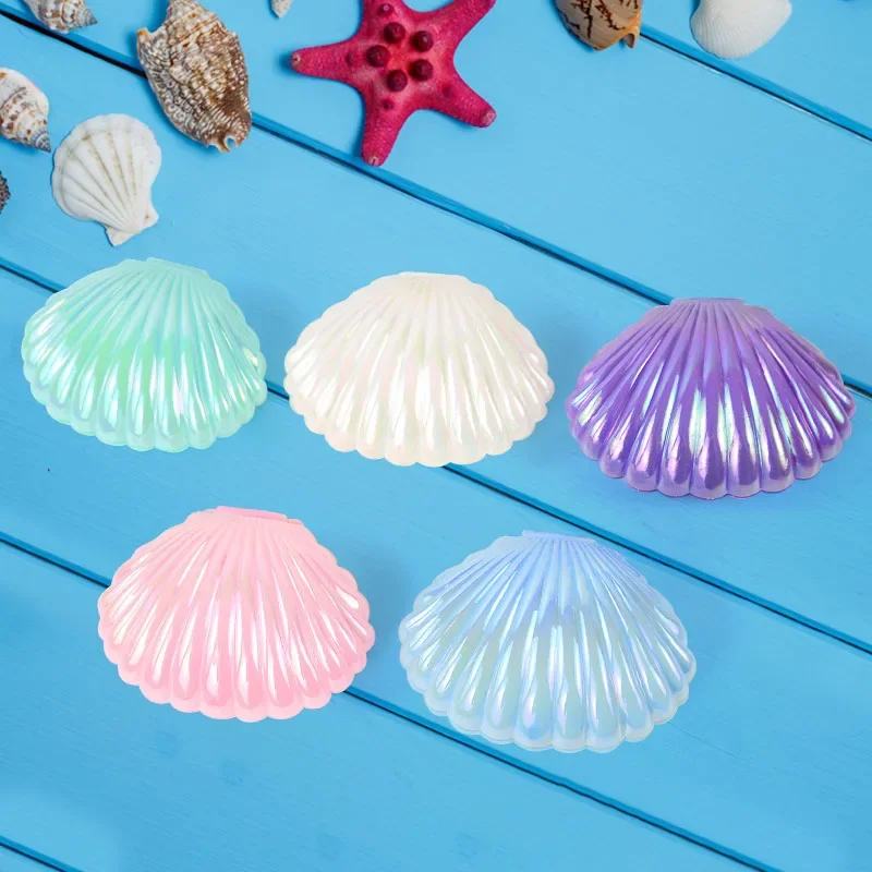 10 stücke Kunststoff Shell Candy Boxen Funkelnde Muscheln Geschenk Box Baby Dusche Snack Juwelen Verpackung Meerjungfrau Geburtstag Party Dekoration – Detail 11