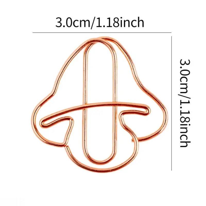 D08B 50Pcs 버섯 모양 금속 종이 클립 문서에 대 한 컬러 책갈피 페이지 클립