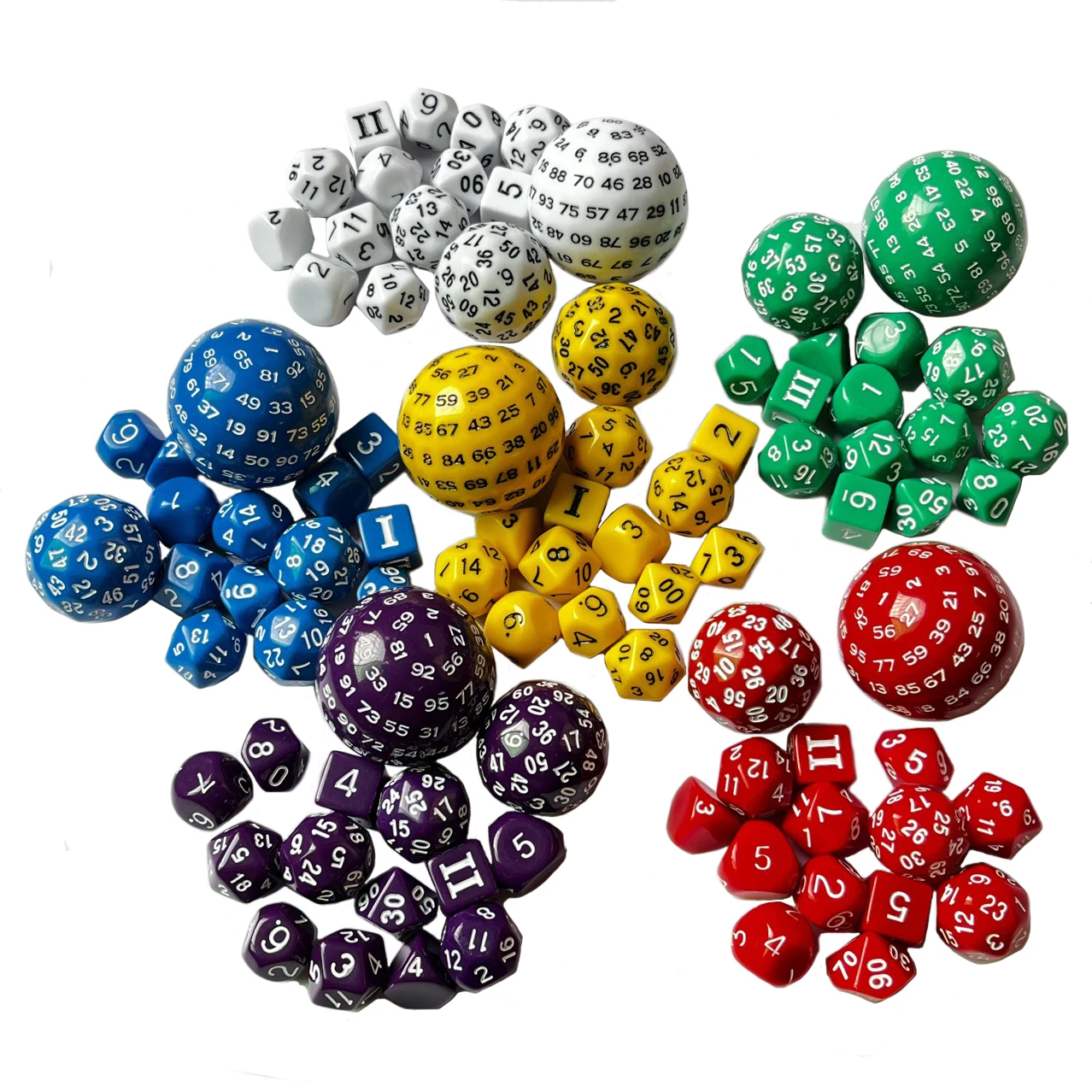 

15pcs/set Complete Polyhedral Acrylic Dice Set Spherical D3-D100 Number Game Dice DND RPG Role Playing Game Digital Dice