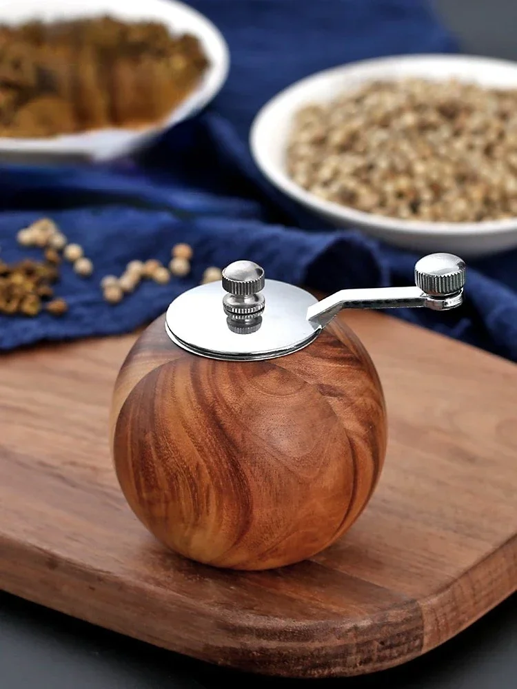 

Mills Freshly Ground Pepper Tool Wooden Black Pepper Sea Salt Grinding Bottle Eat Steak Manual Pepper Gritter Small Convenient