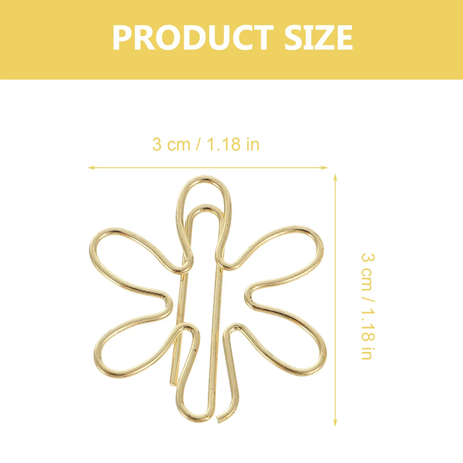 30Pcs 골드 장 종이 클립 모양의 금속 종이 클립 높은 내구성 훌륭한 솜씨 학교 사무실 청구서에 대한 다용도 사용