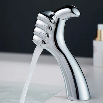 BAKALA ก๊อกน้ำอ่างล้างหน้าแบบด้ามจับเดี่ยว ก๊อกน้ำทองเหลืองแข็ง โครเมี่ยม สีทอง สีดำ สีขาว ก๊อกผสมอ่างล้างหน้าในห้องน้ำ 2