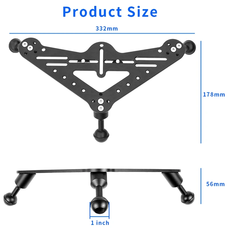 Three-Legged Pan/Tilt Bracket SLR Camera Underwater Photography Light Stand Base images - 6