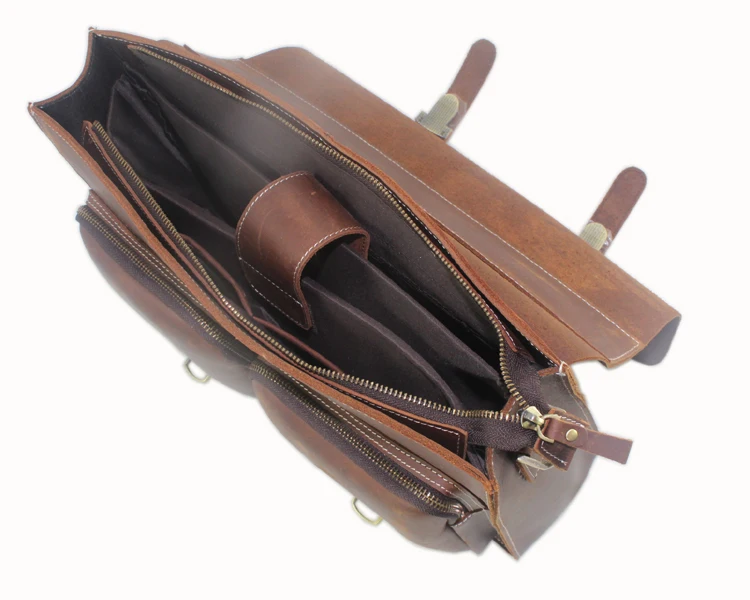 Crazy Horse Cowhide Leather Briefcase