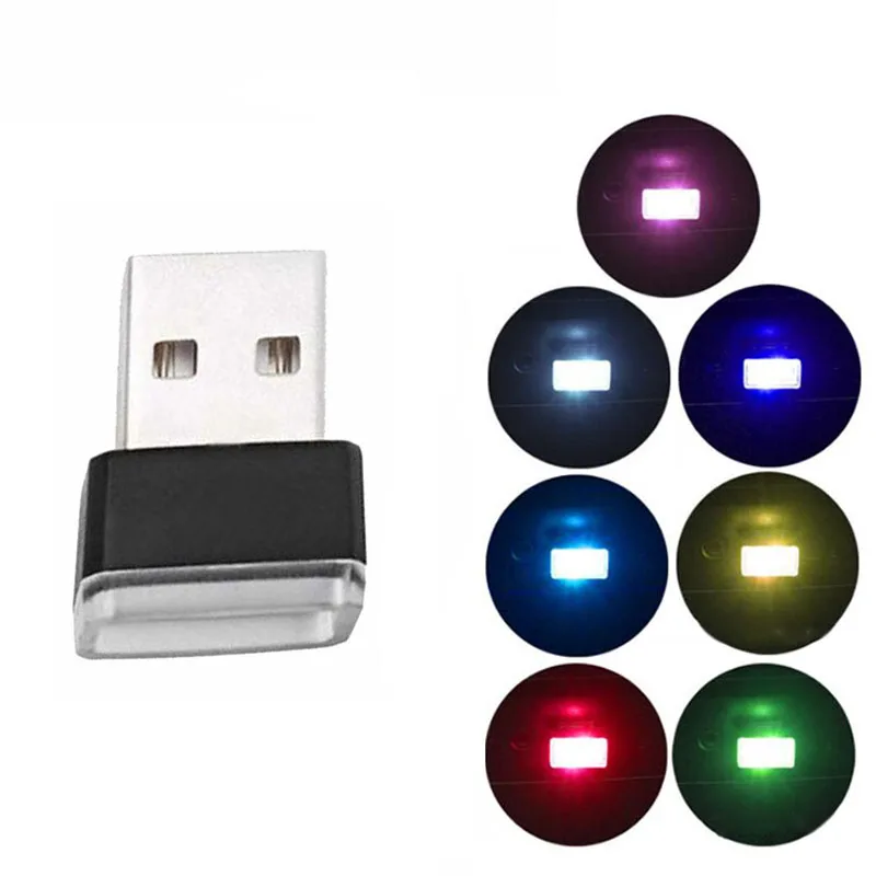 Mini USB Stage Party Light LED Modeling Night Lamp for Car Ambient Light Neon Interior Jewelry 7 kinds of light colors A7