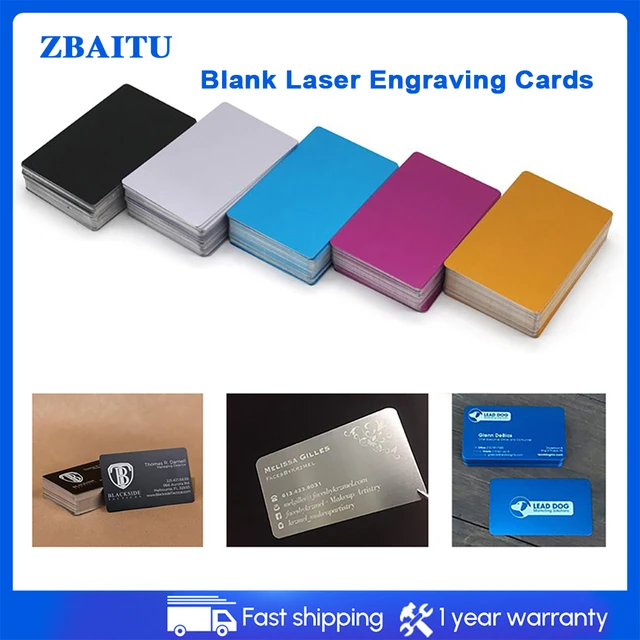 50 Pcs Blank Metal Business Card 0.2mm Thickness Aluminum Alloy Blanks Card  DIY Laser Printing - AliExpress