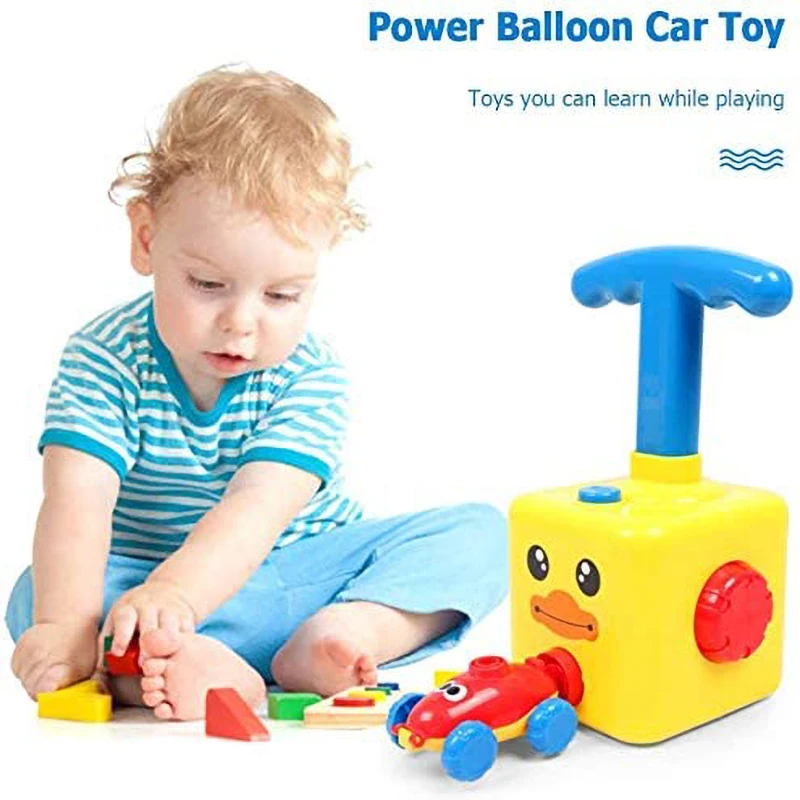 Kid's Balloon Power Starter Car Balloon Air Inflator Hand Push Mini Plastic Air Power Balloon Racing Car Toys Gift for Children 6