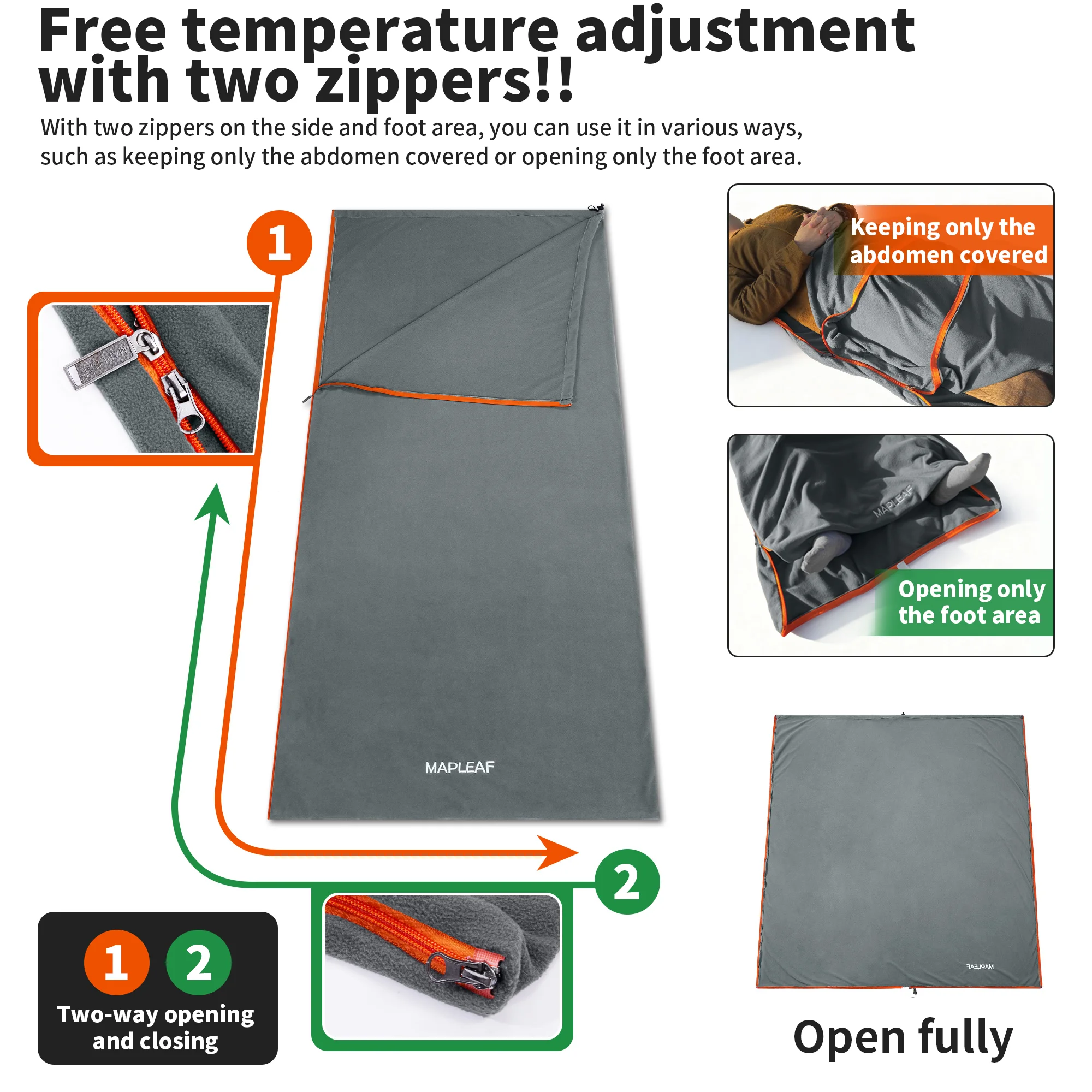  slider image of MAPLEAF Sleeping Bag Liner
