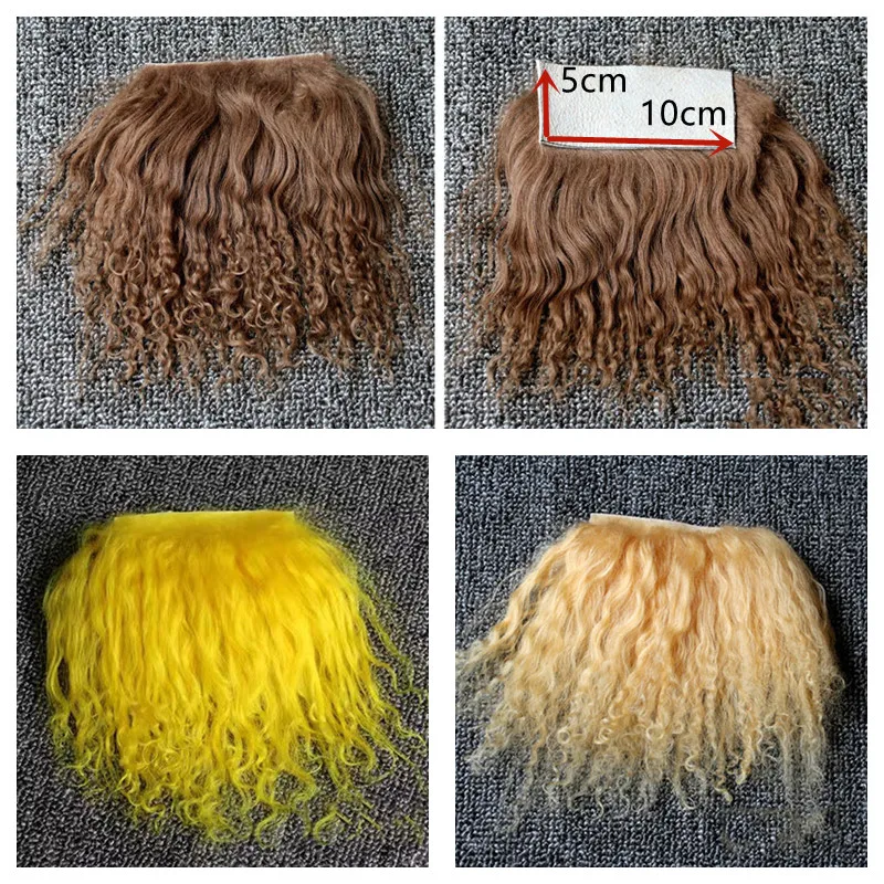 24 Colors Reborns Dolls Pure Mohair Coffee Light Gray BJD OB11 Dolls Wigs Sheepskin Wool Lamb Hair DIY Accessories 2