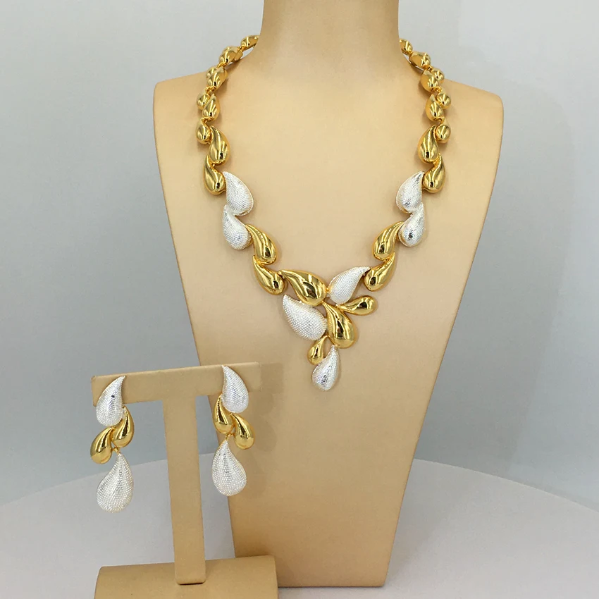 

Yuminglai Dubai Gold Jewelry Sets Water Drop Shape Jewelry For Women Party FHK13188