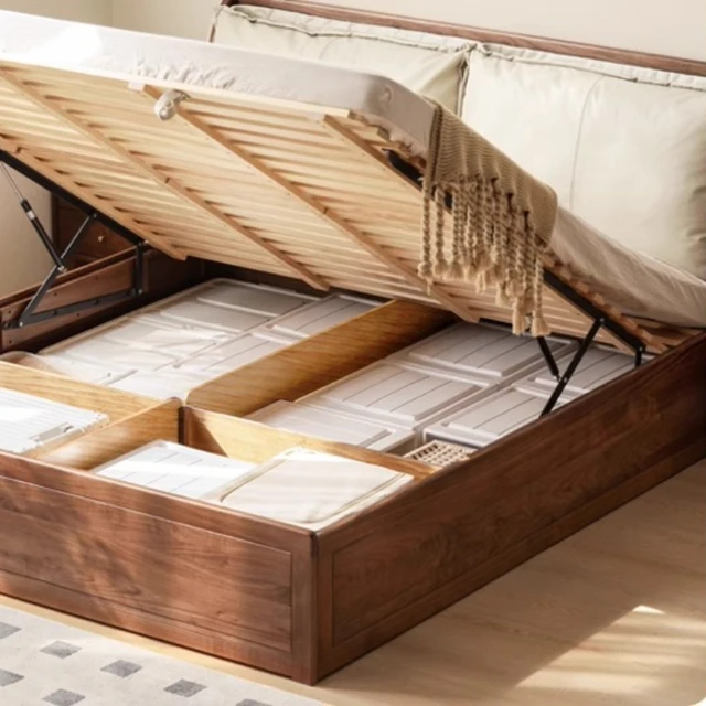 Storage Multifunctional Bed Space Saving Bedroom Frame Japanese Sun Sleeping Bed Wooden Tatami Camas De Casal Hotel Furniture 4