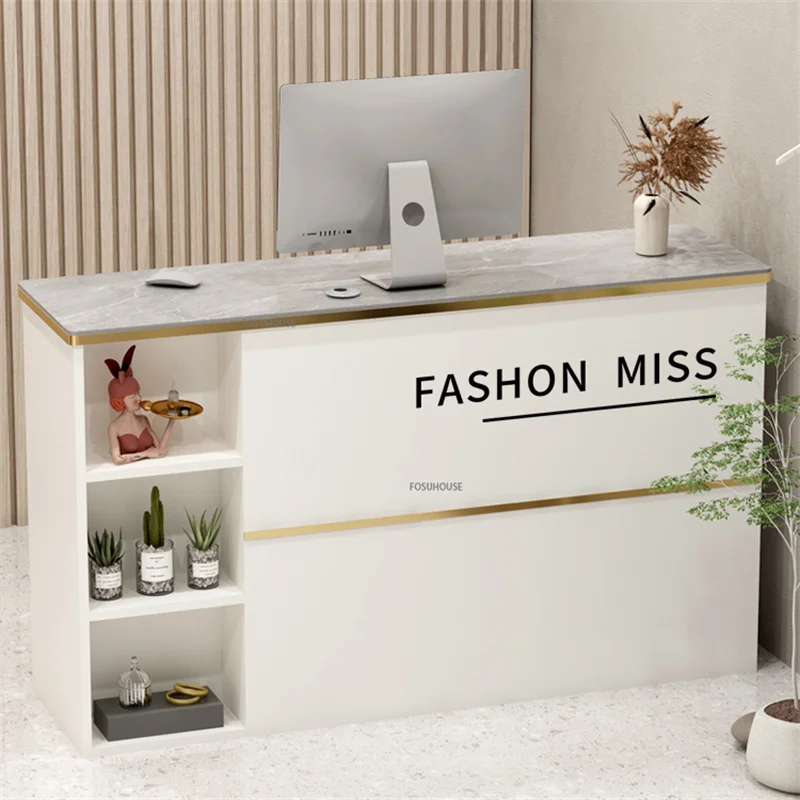 Modern Reception Desks for Beauty Salon Bar Table Shop Counter Commercial Supermarket Clothing Store Cashier Desk Office Tables
