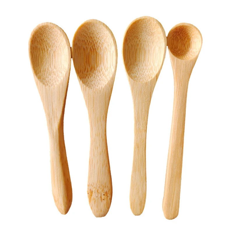 5Pcs Ice Cream Spoon Mini Easy Clean Wear-resistant Natural bamboo Wooden Honey Children's Spoon Yogurt for Kitchen wooden spoon