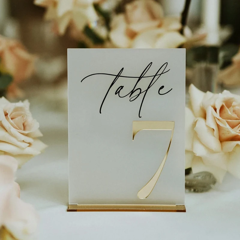 3D Frosted Table Numbers,Gold Wedding Table Numbers with Stands,Wedding Numbers,Wedding Decor
