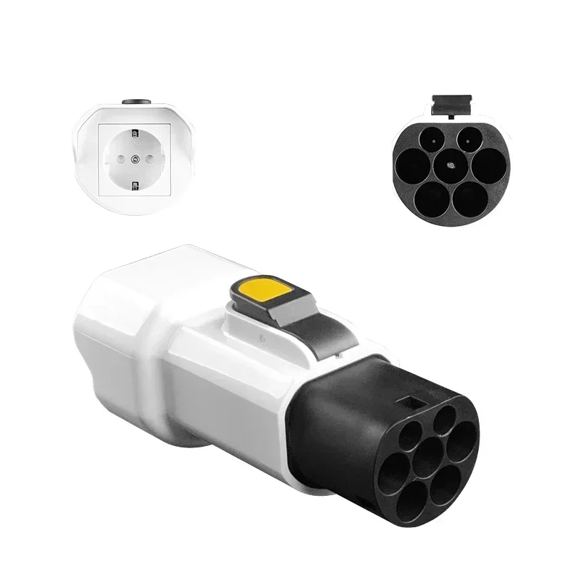 Portable 220V Type 2 Male Plug to Schuko Socket EV Charging Adapter For EV Charger Connector