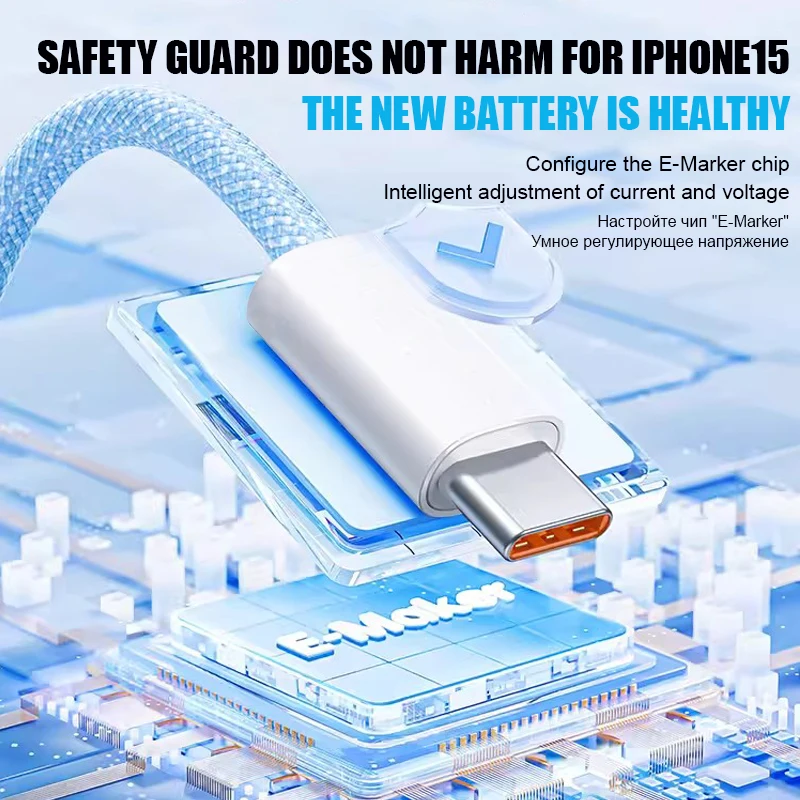 รูปสินค้า สายชาร์จ PD 60W แบบรวดเร็ว สำหรับ iPhone 13/14/15/16 Pro Max Plus
