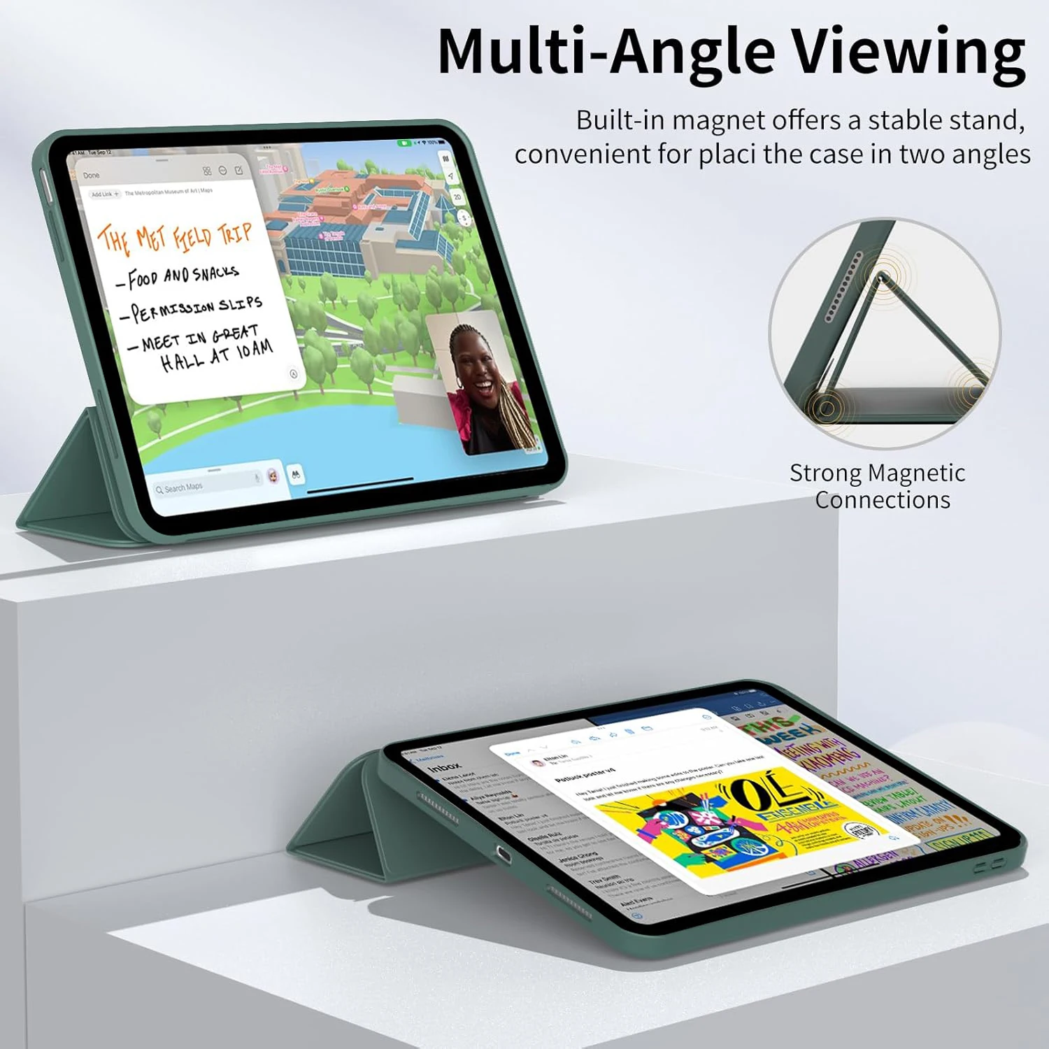 Premium Tri-fold Flip Case with Magnetic Stand and PU Leather Protective Cover
