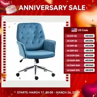 Vinsetto Velvet Home Office Chair, Tufted Height Adjustable Computer Desk Chair with Swivel Wheels and Padded Armrests 1