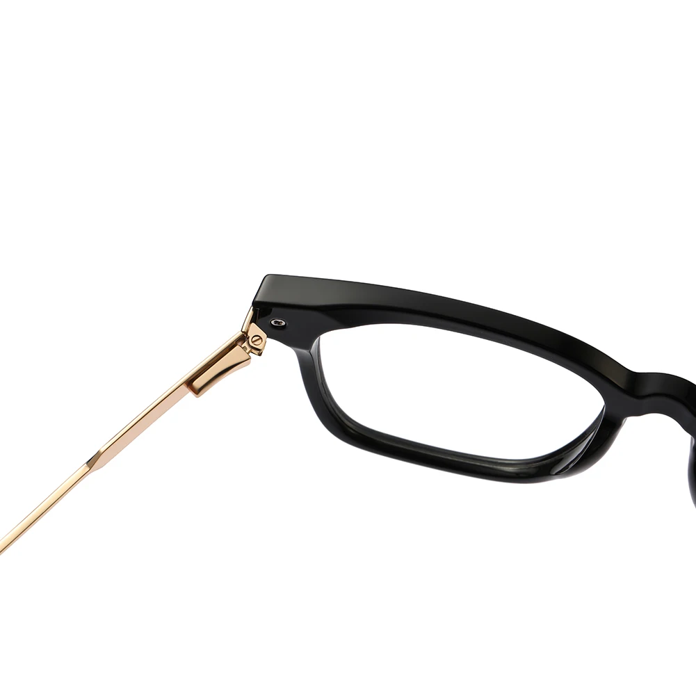 Peekaboo unisex blue light filter glasses for women half metal square glasses frame for men TR90 spring hinge black transparent 4