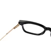 Peekaboo unisex blue light filter glasses for women half metal square glasses frame for men TR90 spring hinge black transparent 4