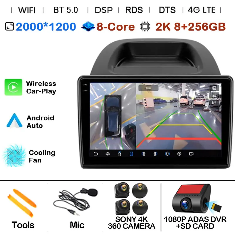 32GB ANDROID 12 Apple Carplay Autoradio GPS NAVI KAM Für CITROEN C4 II