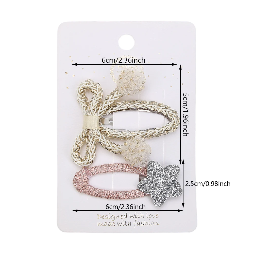 반짝이 별 헤어 스냅 클립, 공주 소녀용 가죽 리본 머리핀, 어린이 댄스, 생일 파티 모자, 사진 소품, 2 개/로트